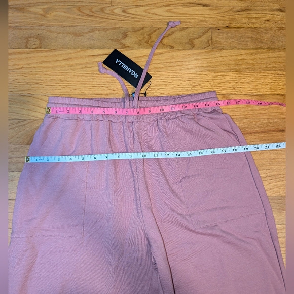 LARGE Muted Pink Drawstring Sweatpants Elastic Waist Pockets - Picture 5 of 8